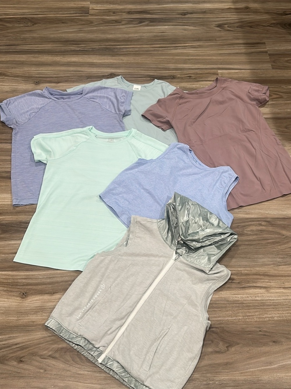 Athleta girl bundle of 6 tops- Pastel Mix size 12/14